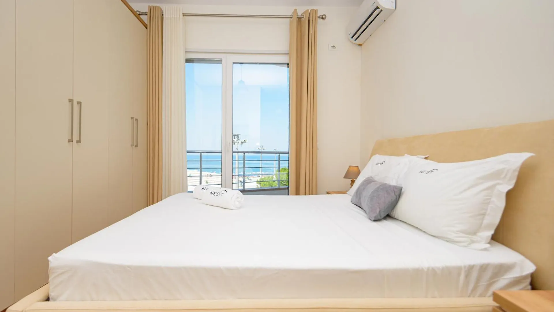 Poseidon Nest - 2Br, 360 Sea View, Office, Pool 0*, Durrës Albânia